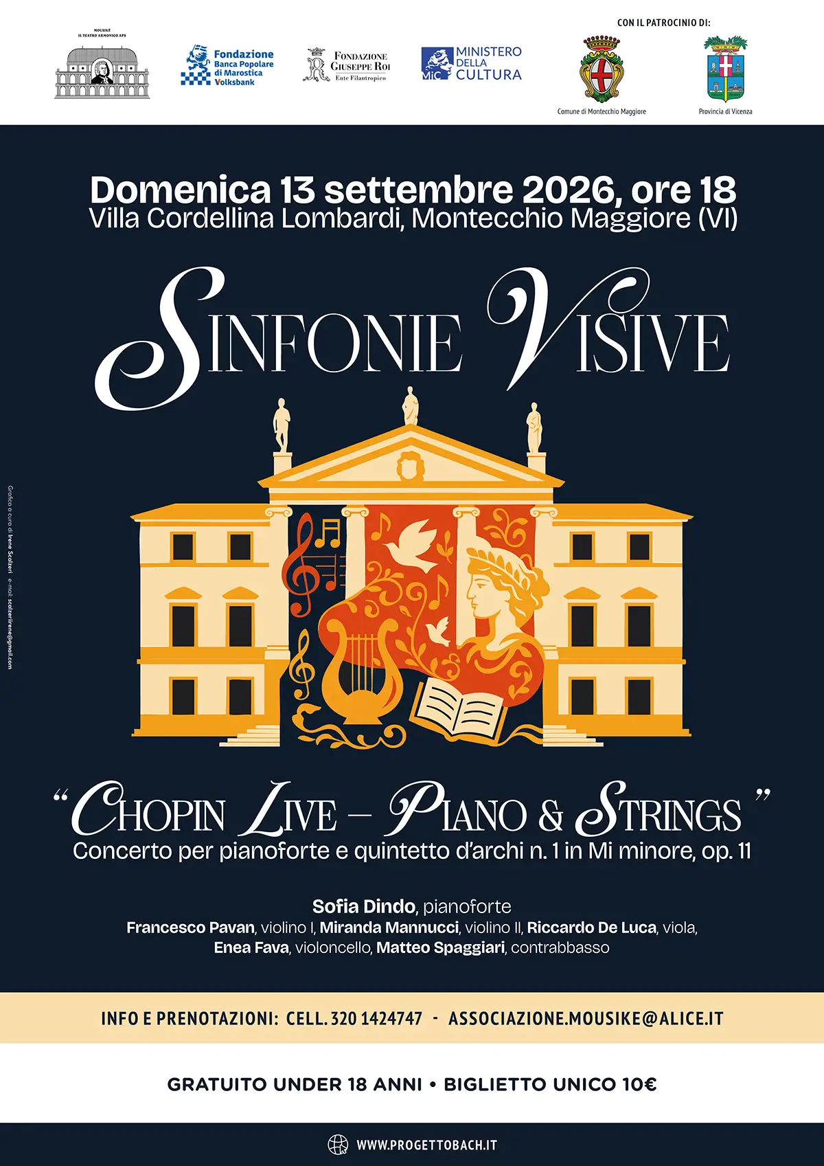 Sinfonie Visive - Chopin Live, Villa Cordellina Lombardi, Montecchio Maggiore, 13 settembre 2026