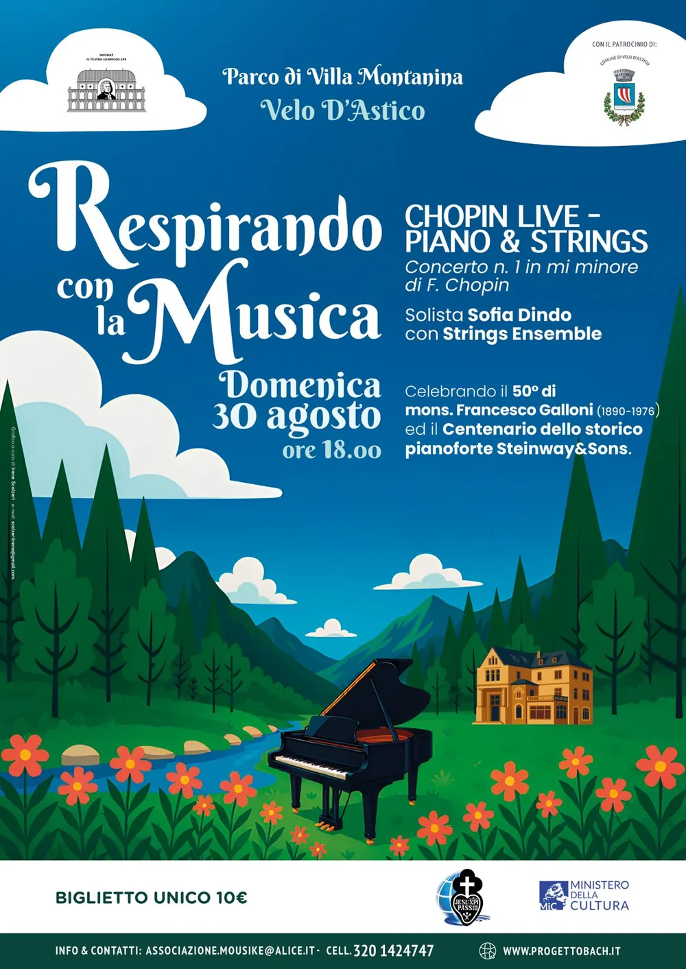 Respirando con la Musica - Chopin Live, Parco di Villa Montanina, Velo d'Astico, 30 agosto 2026