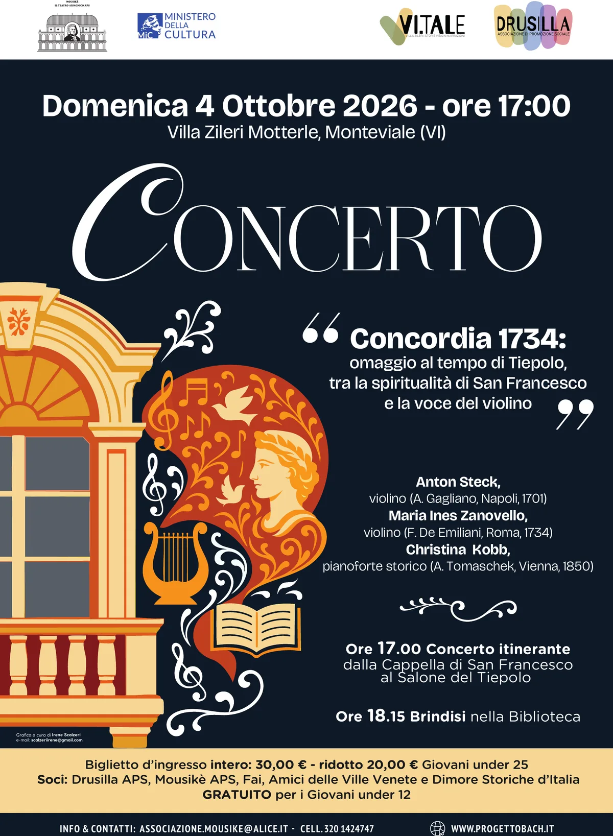 Concordia 1734 - Anton Steck, Maria Ines Zanovello, Christina Kobb, Villa Zileri Motterle, Monteviale, 4 ottobre 2026